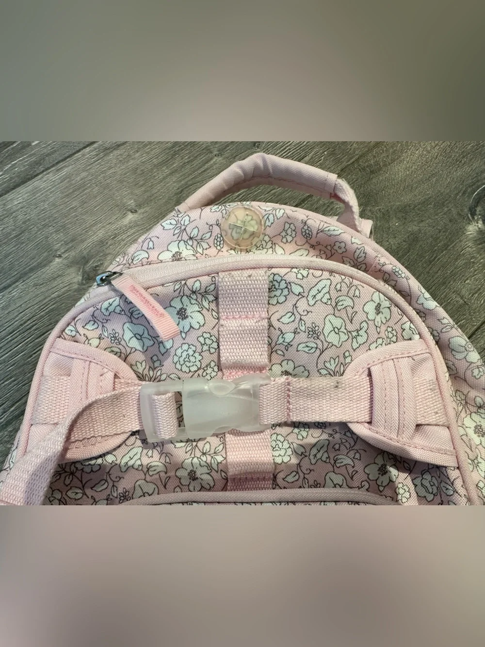 Pottery Barn Kids Pink Floral Monogram Backpack